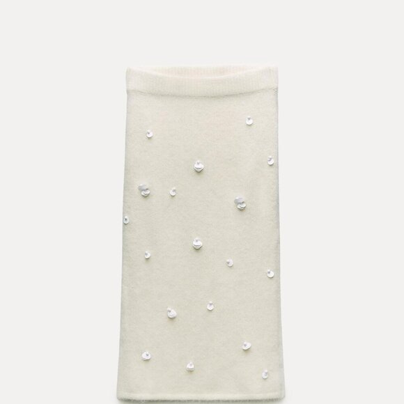 Zara SEQUIN ALPACA BLEND KNIT SKIRT Size L NEW WITH TAG! - Picture 9 of 12